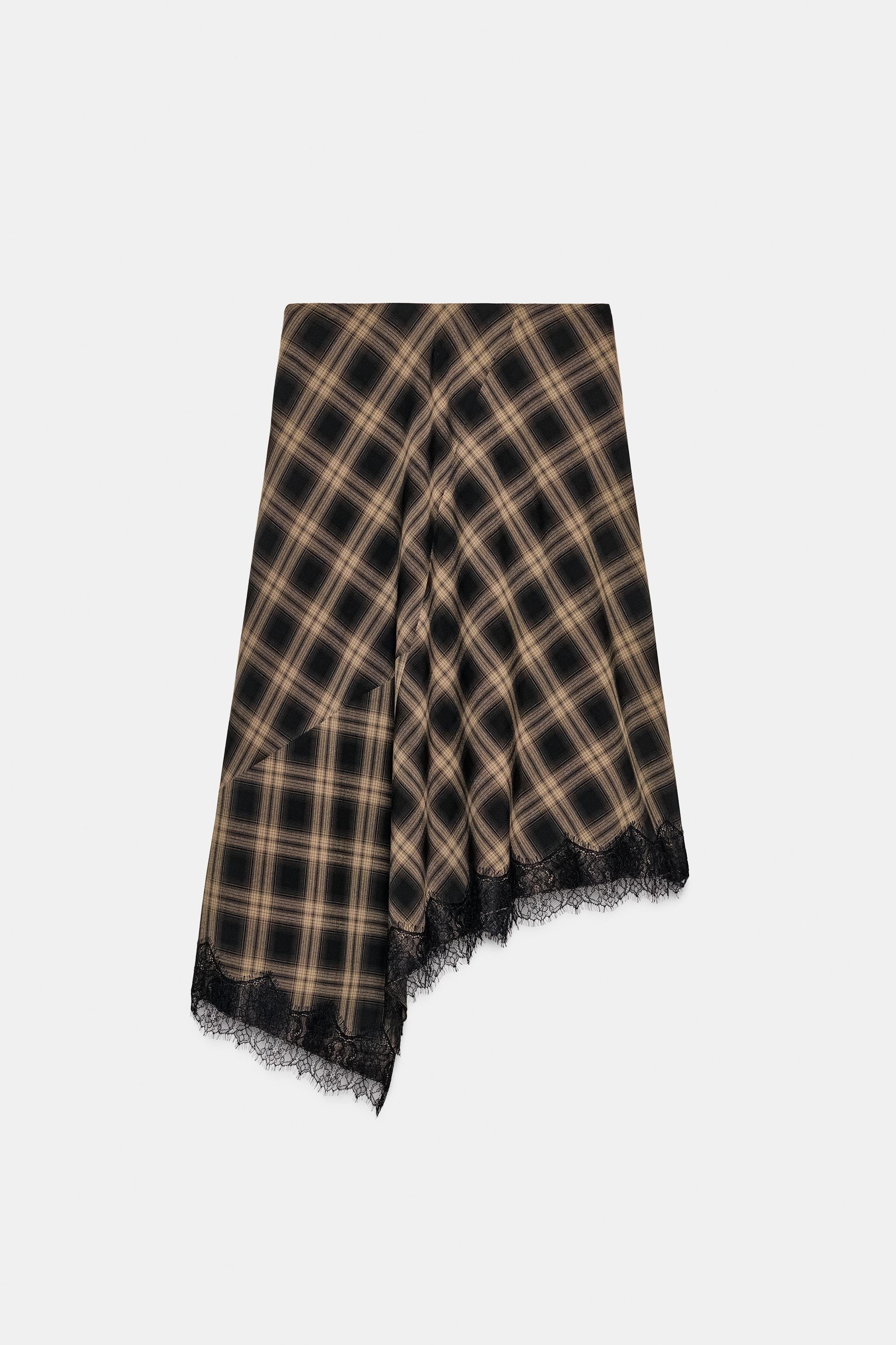 CHECKED LACE SKIRT ZW COLLECTION LIMITED EDITION
